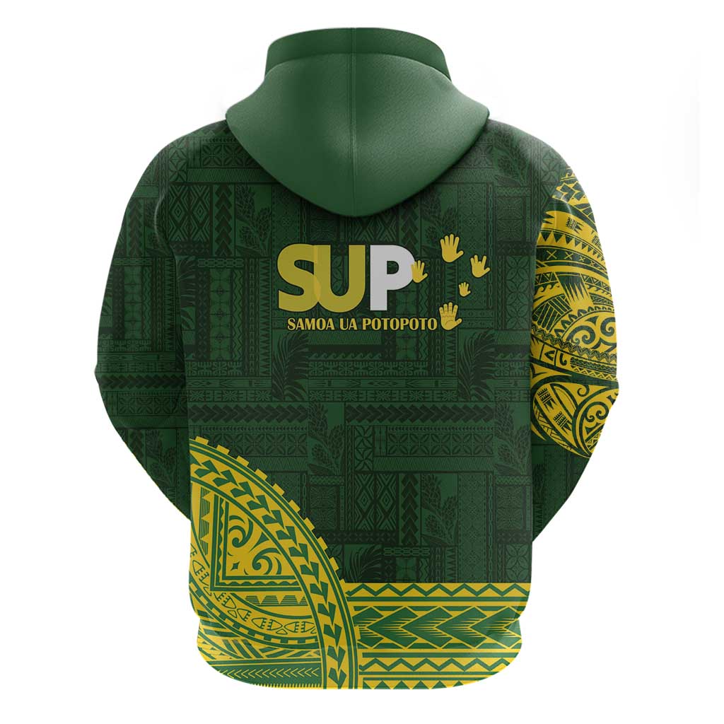 Samoa SUP Zip Hoodie Samoan Motif Patterns - Polynesian Pride