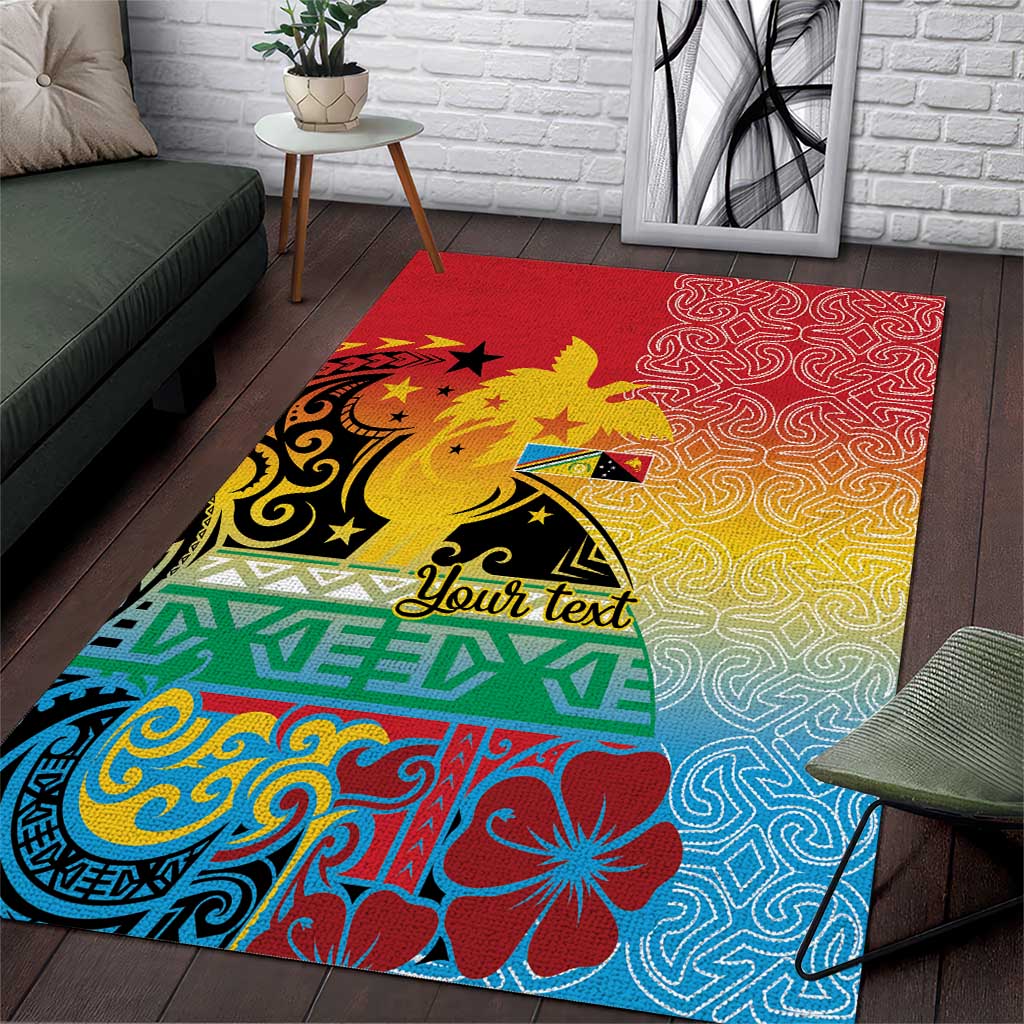 Personalised Torba PNG Day Area Rug Oro Tapa Pattern - Polynesian Pride