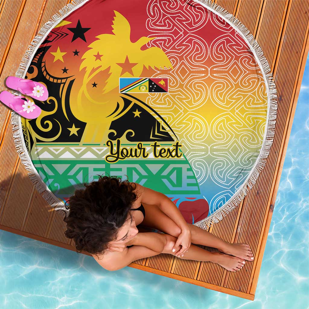 Personalised Torba PNG Day Beach Blanket Oro Tapa Pattern LT9 - Polynesian Pride