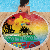 Personalised Torba PNG Day Beach Blanket Oro Tapa Pattern LT9 - Polynesian Pride
