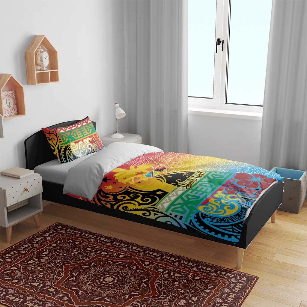 Personalised Torba PNG Day Bedding Set Oro Tapa Pattern LT9 - Polynesian Pride