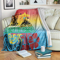 Personalised Torba PNG Day Blanket Oro Tapa Pattern LT9 Green - Polynesian Pride