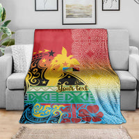 Personalised Torba PNG Day Blanket Oro Tapa Pattern LT9 - Polynesian Pride