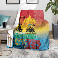 Personalised Torba PNG Day Blanket Oro Tapa Pattern LT9 - Polynesian Pride