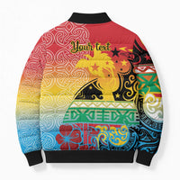 Personalised Torba PNG Day Bomber Puffer Jacket Oro Tapa Pattern LT9 - Polynesian Pride