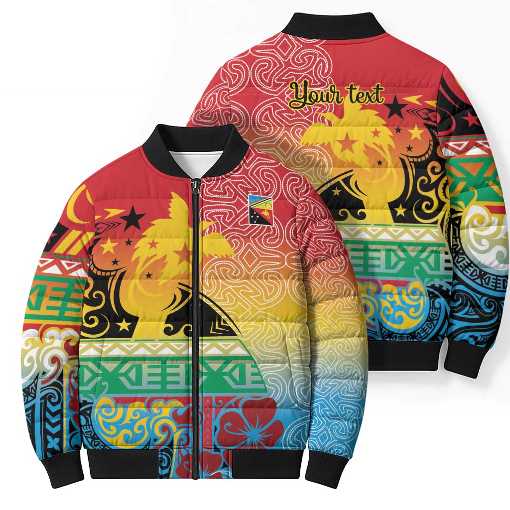 Personalised Torba PNG Day Bomber Puffer Jacket Oro Tapa Pattern LT9 - Polynesian Pride
