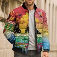Personalised Torba PNG Day Bomber Puffer Jacket Oro Tapa Pattern LT9 - Polynesian Pride