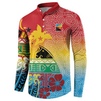 Personalised Torba PNG Day Button Sweatshirt Oro Tapa Pattern LT9 - Polynesian Pride