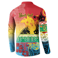 Personalised Torba PNG Day Button Sweatshirt Oro Tapa Pattern LT9 - Polynesian Pride