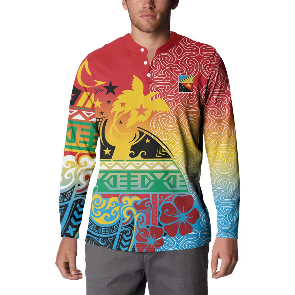 Personalised Torba PNG Day Button Sweatshirt Oro Tapa Pattern LT9 - Polynesian Pride