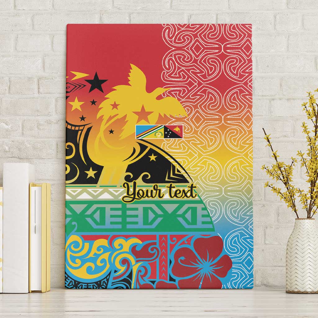 Personalised Torba PNG Day Canvas Wall Art Oro Tapa Pattern LT9 Without Frame Green - Polynesian Pride