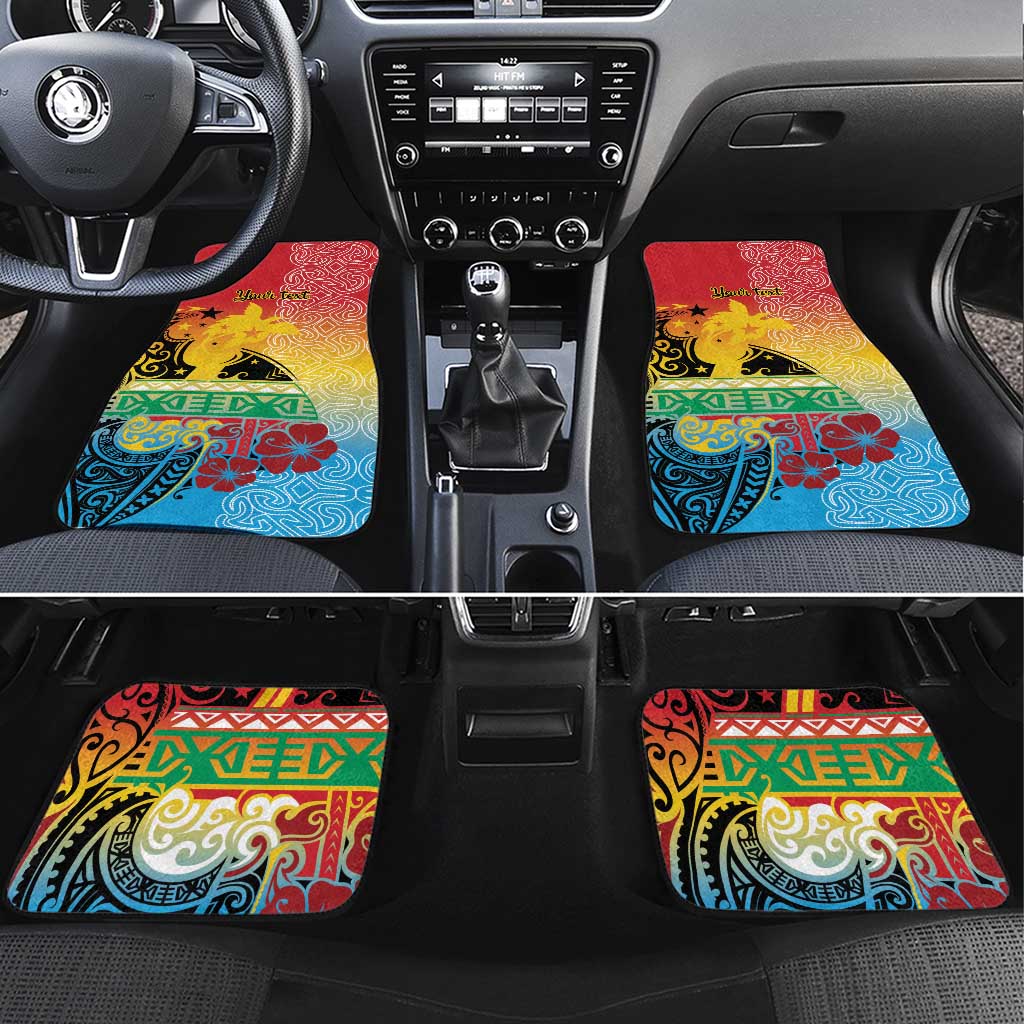 Personalised Torba PNG Day Car Mats Oro Tapa Pattern - Polynesian Pride