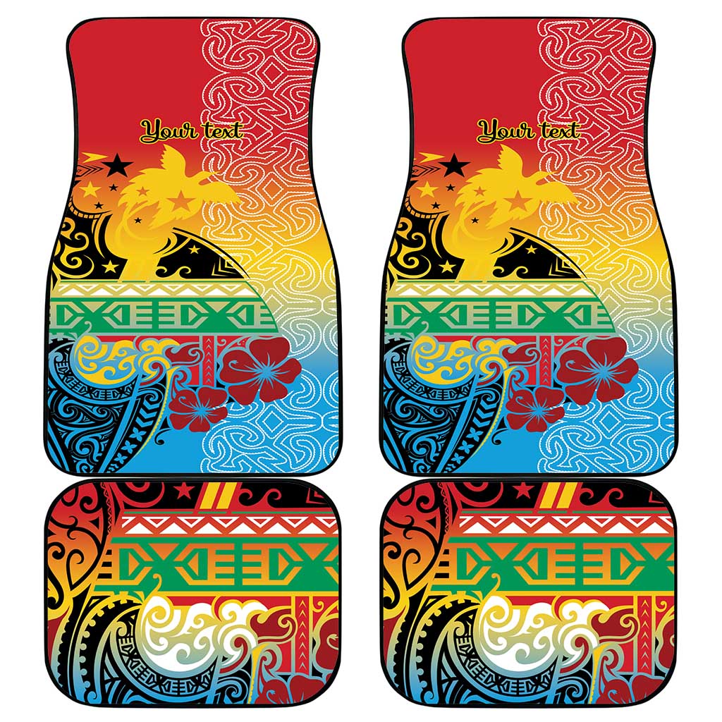 Personalised Torba PNG Day Car Mats Oro Tapa Pattern - Polynesian Pride