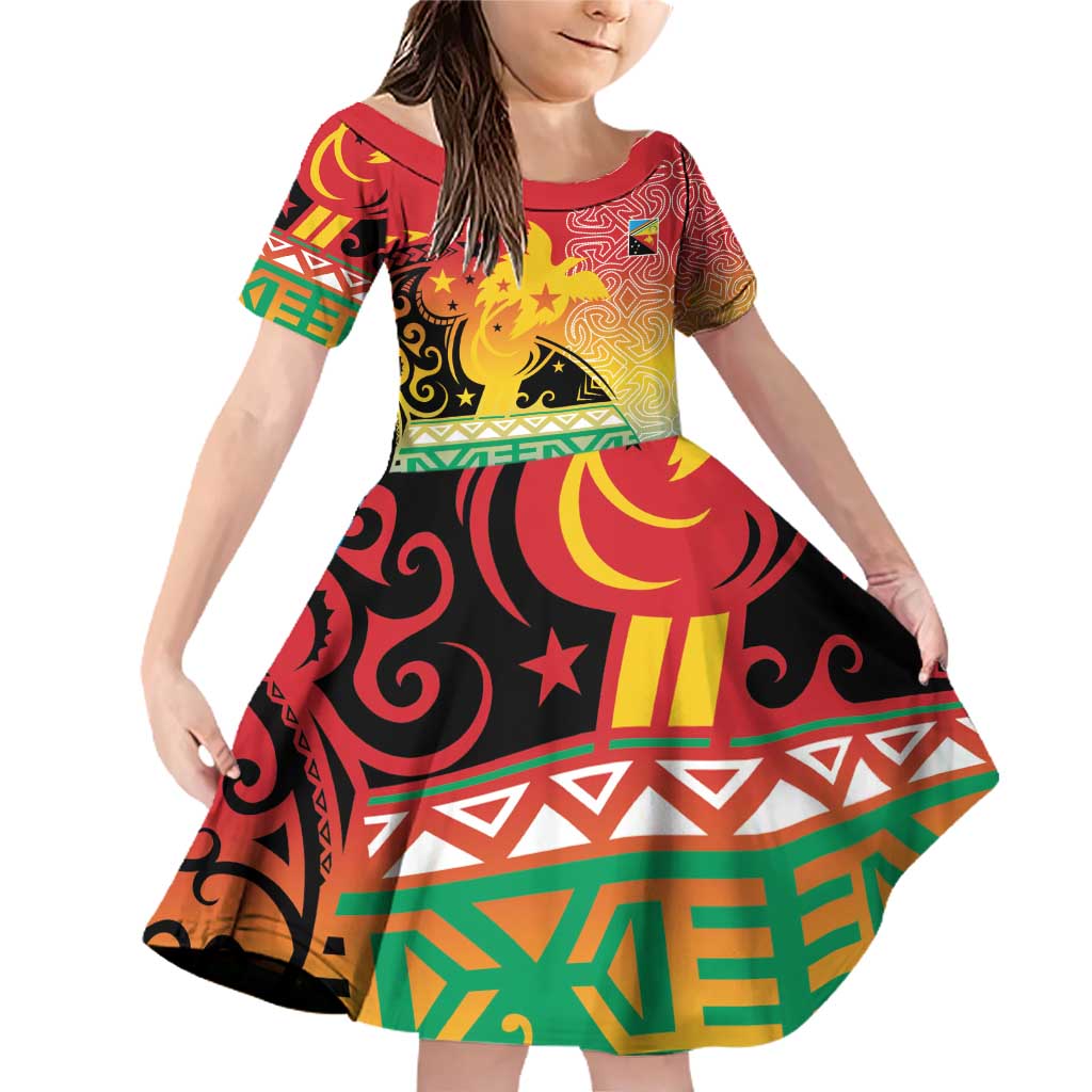 Personalised Torba PNG Day Family Matching Off Shoulder Short Dress and Hawaiian Shirt Oro Tapa Pattern - Polynesian Pride
