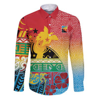 Personalised Torba PNG Day Family Matching Summer Maxi Dress and Hawaiian Shirt Oro Tapa Pattern - Polynesian Pride