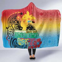 Personalised Torba PNG Day Hooded Blanket Oro Tapa Pattern LT9 One Size Green - Polynesian Pride