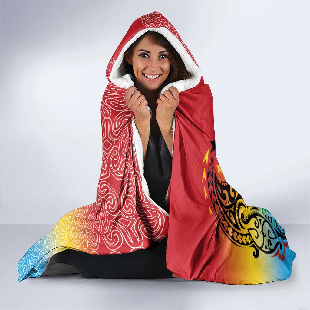 Personalised Torba PNG Day Hooded Blanket Oro Tapa Pattern LT9 - Polynesian Pride