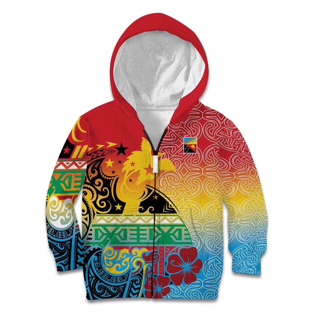 Personalised Torba PNG Day Kid Hoodie Oro Tapa Pattern - Polynesian Pride