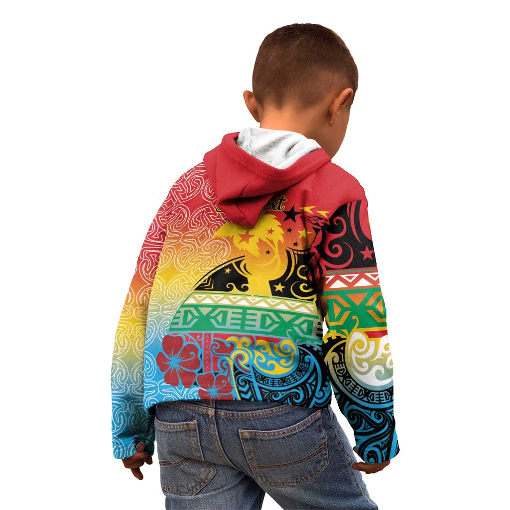 Personalised Torba PNG Day Kid Hoodie Oro Tapa Pattern - Polynesian Pride