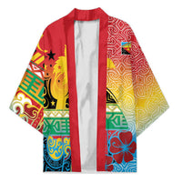 Personalised Torba PNG Day Kimono Oro Tapa Pattern LT9 Unisex Green - Polynesian Pride