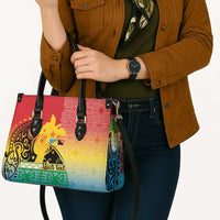 Personalised Torba PNG Day Leather Bag Oro Tapa Pattern - Polynesian Pride