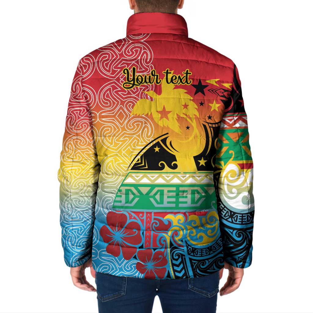 Personalised Torba PNG Day Padded Jacket Oro Tapa Pattern LT9 - Polynesian Pride