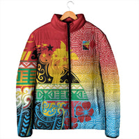 Personalised Torba PNG Day Padded Jacket Oro Tapa Pattern LT9 - Polynesian Pride