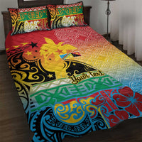 Personalised Torba PNG Day Quilt Bed Set Oro Tapa Pattern LT9 Green - Polynesian Pride