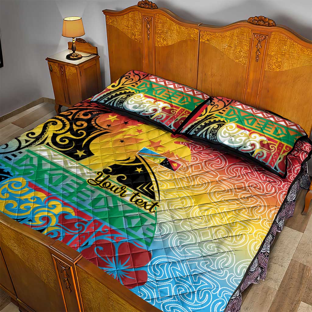 Personalised Torba PNG Day Quilt Bed Set Oro Tapa Pattern LT9 - Polynesian Pride