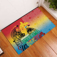 Personalised Torba PNG Day Rubber Doormat Oro Tapa Pattern LT9 - Polynesian Pride