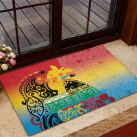 Personalised Torba PNG Day Rubber Doormat Oro Tapa Pattern LT9 - Polynesian Pride