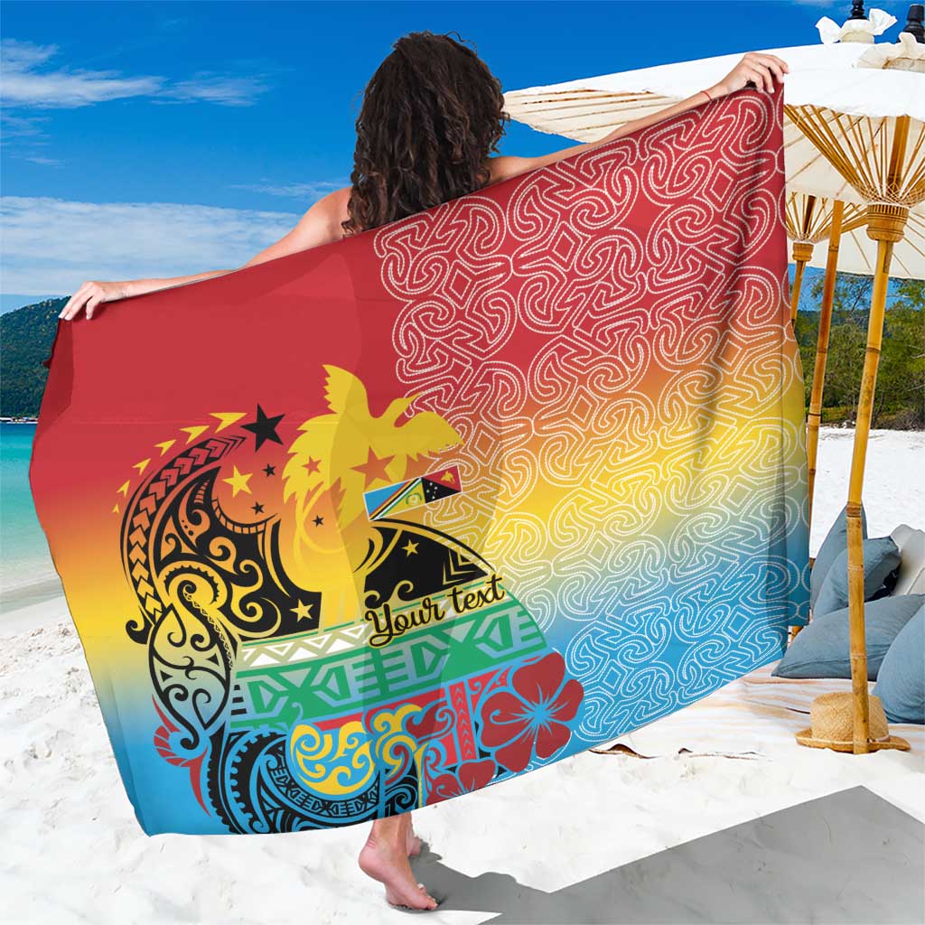 Personalised Torba PNG Day Sarong Oro Tapa Pattern LT9 One Size 44 x 66 inches Green - Polynesian Pride
