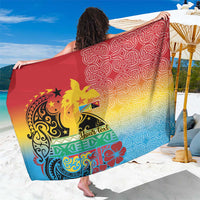 Personalised Torba PNG Day Sarong Oro Tapa Pattern LT9 One Size 44 x 66 inches Green - Polynesian Pride