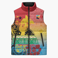 Personalised Torba PNG Day Sleeveless Puffer Jacket Oro Tapa Pattern - Polynesian Pride