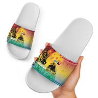 Personalised Torba PNG Day Slide Sandals Oro Tapa Pattern - Polynesian Pride