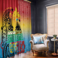 Personalised Torba PNG Day Window Curtain Oro Tapa Pattern LT9 - Polynesian Pride