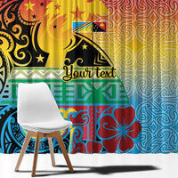 Personalised Torba PNG Day Window Curtain Oro Tapa Pattern LT9 - Polynesian Pride