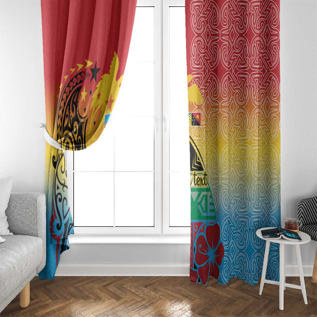 Personalised Torba PNG Day Window Curtain Oro Tapa Pattern LT9 - Polynesian Pride