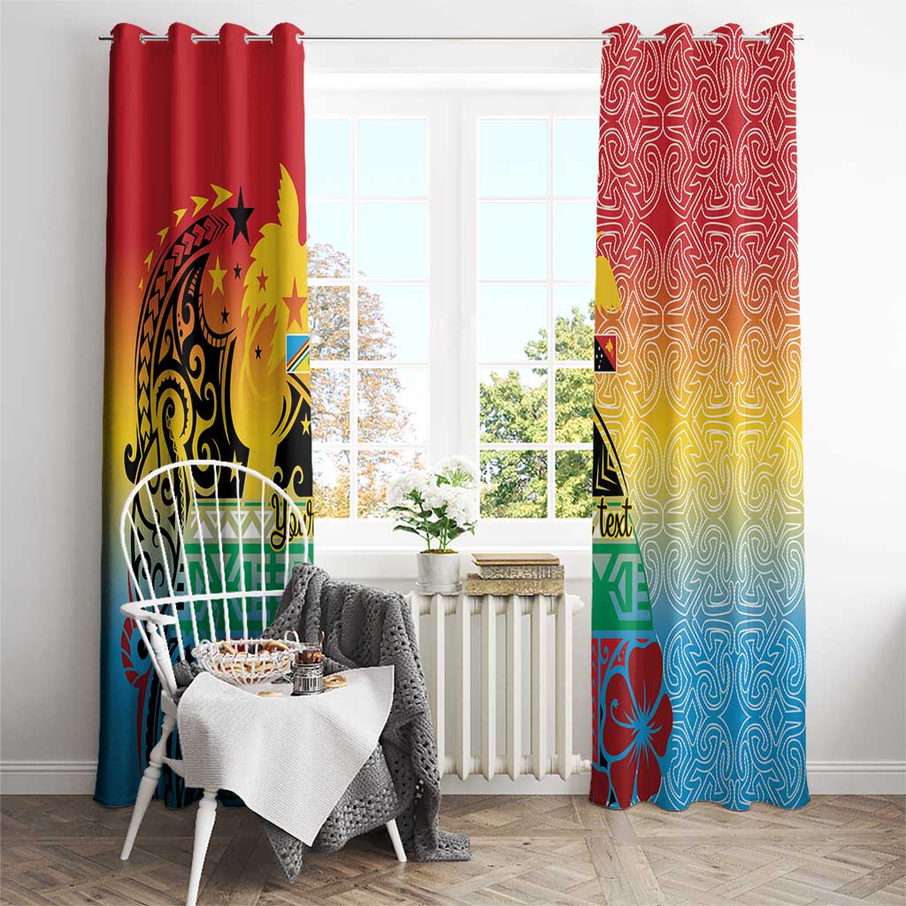 Personalised Torba PNG Day Window Curtain Oro Tapa Pattern LT9 - Polynesian Pride