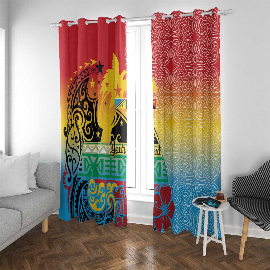 Personalised Torba PNG Day Window Curtain Oro Tapa Pattern LT9 With Grommets Green - Polynesian Pride