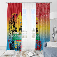 Personalised Torba PNG Day Window Curtain Oro Tapa Pattern LT9 - Polynesian Pride