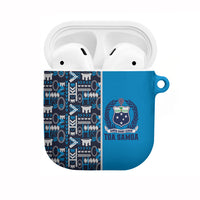 Samoan Warrior Island Heritage AirPods Case Ocean Island Geometry Blue Style LT9 Blue - Polynesian Pride