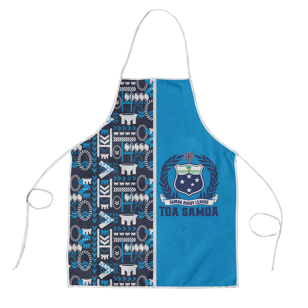 Samoan Warrior Island Heritage Apron Ocean Island Geometry Blue Style LT9 Blue - Polynesian Pride