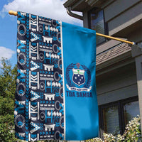 Samoan Warrior Island Heritage Garden Flag Ocean Island Geometry Blue Style LT9 - Polynesian Pride