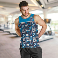 Samoan Warrior Island Heritage Men Tank Top Ocean Island Geometry Blue Style LT9 Blue - Polynesian Pride