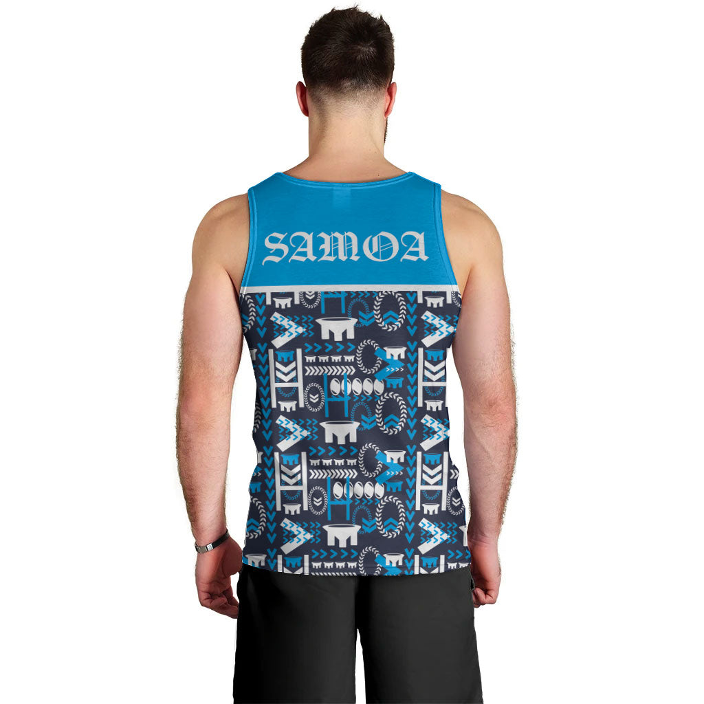 Samoan Warrior Island Heritage Men Tank Top Ocean Island Geometry Blue Style LT9 - Polynesian Pride