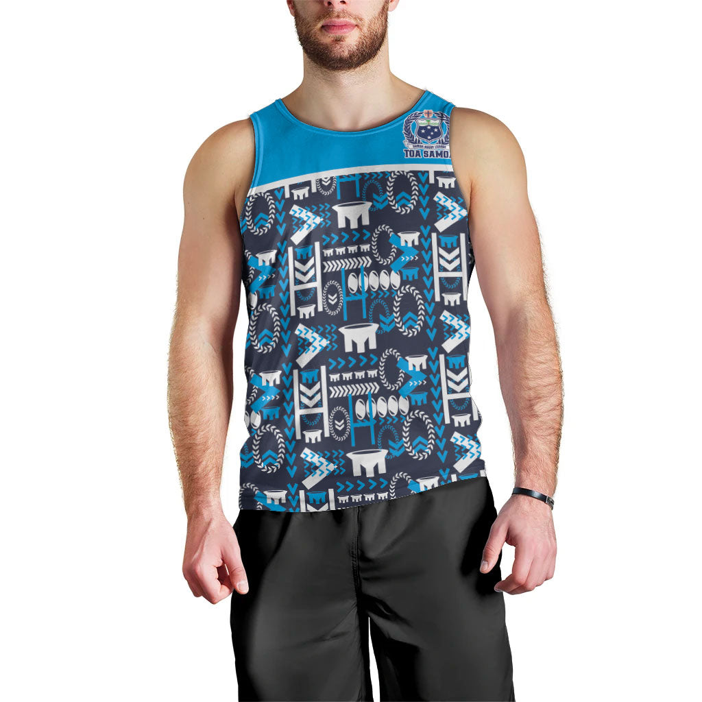 Samoan Warrior Island Heritage Men Tank Top Ocean Island Geometry Blue Style LT9 - Polynesian Pride
