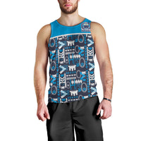 Samoan Warrior Island Heritage Men Tank Top Ocean Island Geometry Blue Style LT9 - Polynesian Pride