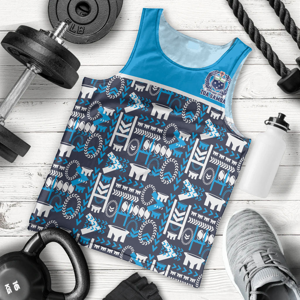 Samoan Warrior Island Heritage Men Tank Top Ocean Island Geometry Blue Style LT9 - Polynesian Pride