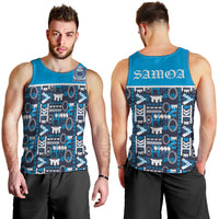 Samoan Warrior Island Heritage Men Tank Top Ocean Island Geometry Blue Style LT9 - Polynesian Pride